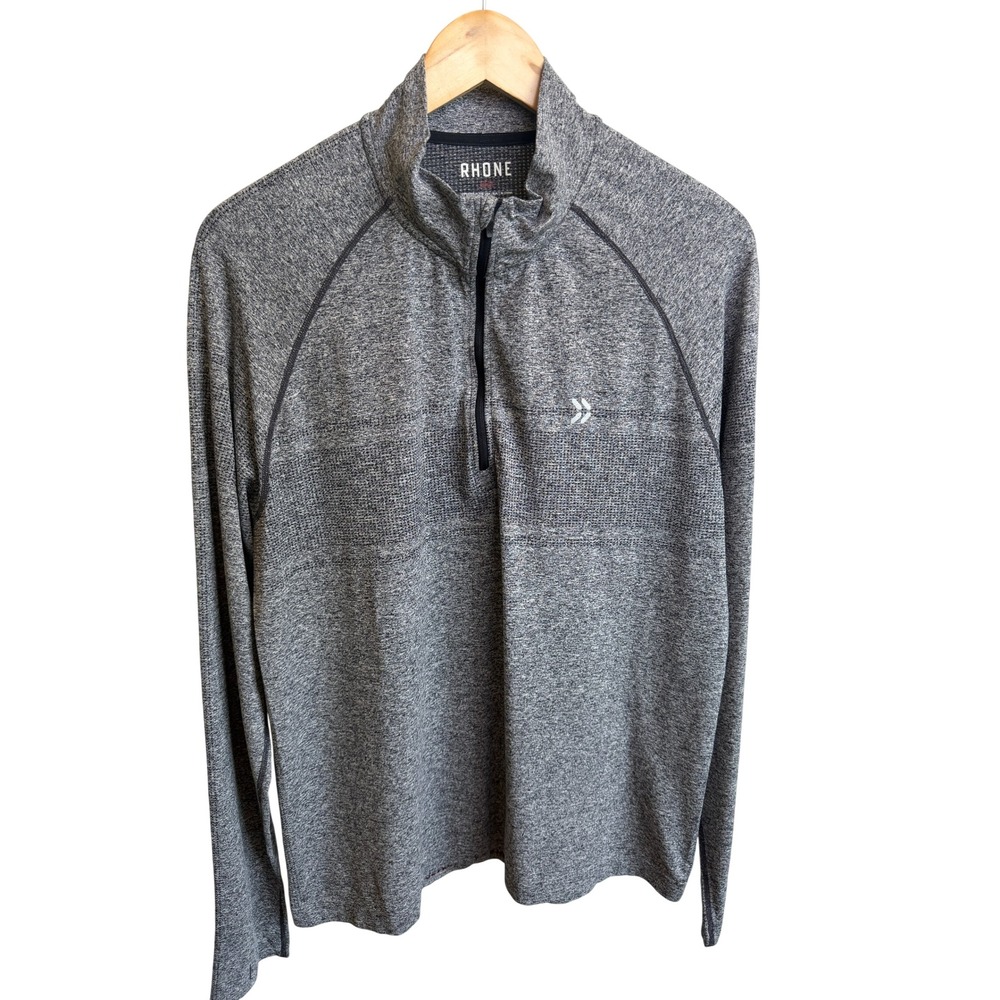 Rhone Reign 1/4 Zip Pullover Mens XL Gray Heathered Celliant Performance Shirt